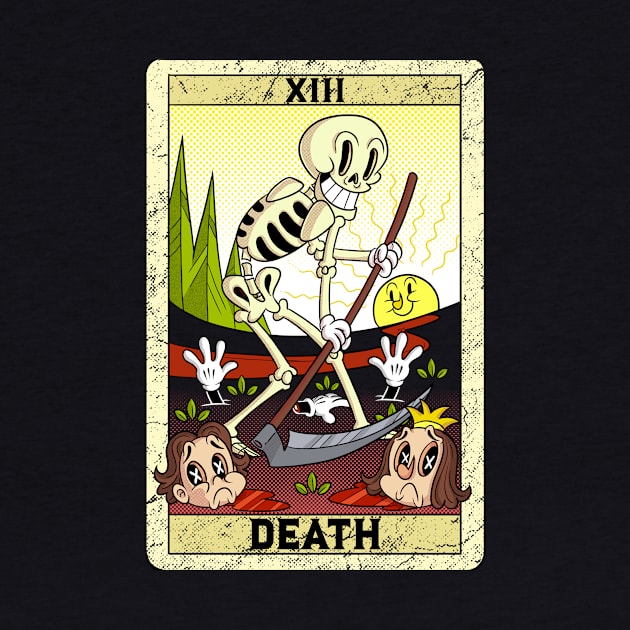 Grim Reaper - Death Tarot Card cartoon - number 13 Occult by Juandamurai